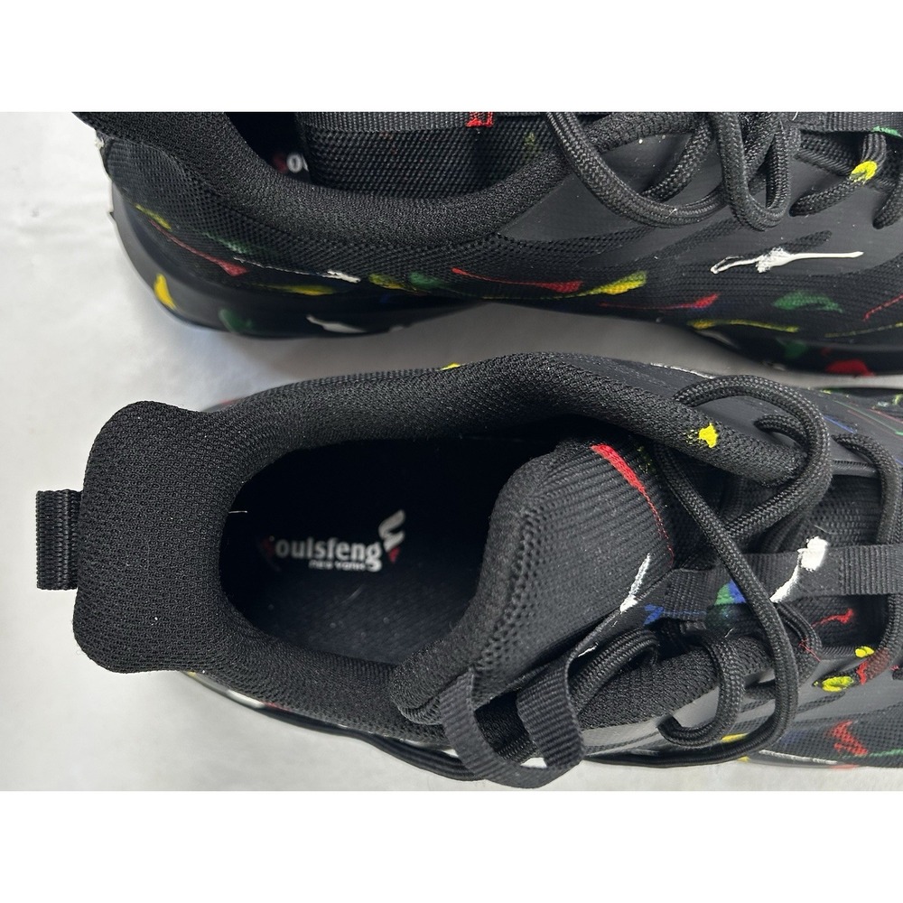 Soulsfeng Sneakers Running Shoes Men's Sz 15.5 Black Olympic Spray Paint Splash - Picture 6 of 16